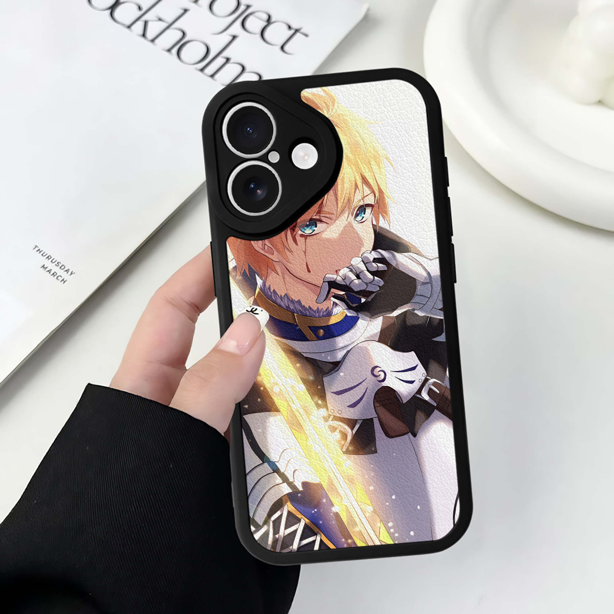 （画像用） 刀剣乱舞 Touken Ranbu 【iPhone 16シリーズ対応】シリコンスマホケース（レザー調） 材質：シリコン